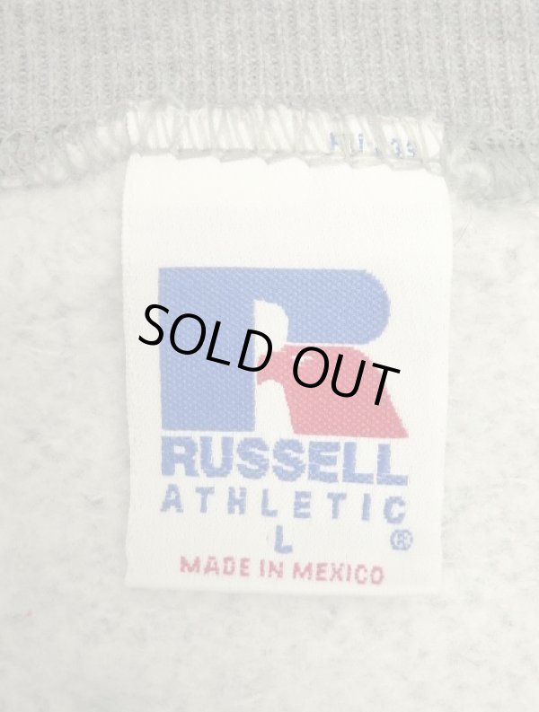 画像2: 90'S RUSSELL ATHLETIC 前Vガゼット付き クルーネック スウェットシャツ ヘザーグレー メキシコ製 (VINTAGE)