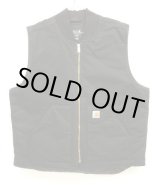 画像: CARHARTT 裏地キルティング ダックベスト ブラック (USED)