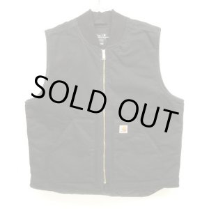 画像: CARHARTT 裏地キルティング ダックベスト ブラック (USED)