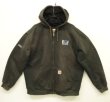 画像1: CARHARTT 裏地サーマル ダブルフェイスパーカー フェードブラック 企業物 (VINTAGE)