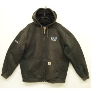 画像: CARHARTT 裏地サーマル ダブルフェイスパーカー フェードブラック 企業物 (VINTAGE)