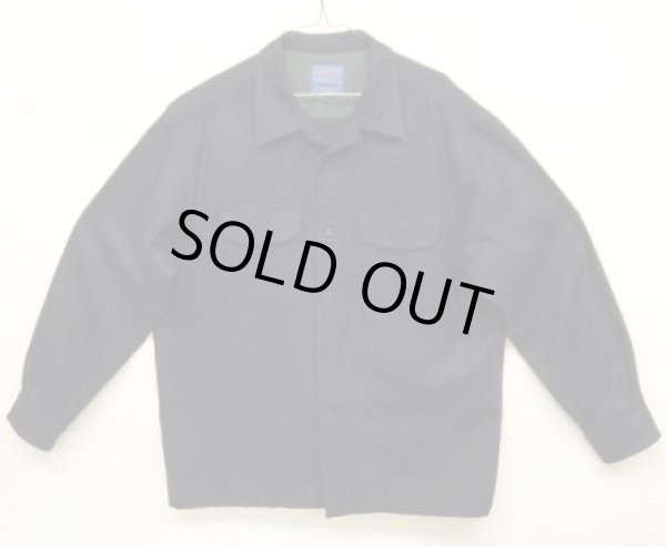 画像1: 90'S PENDLETON "BOARD SHIRT" ウール オープンカラーシャツ ネイビー (MINT CONDITION)