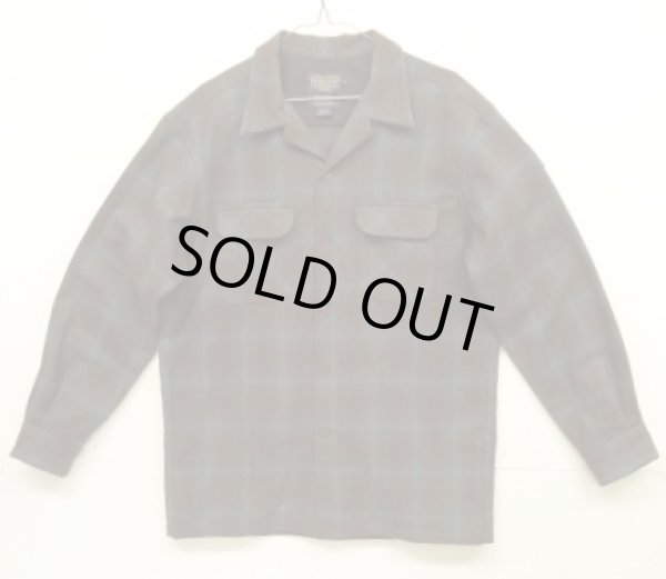 画像1: 00'S PENDLETON "BOARD SHIRT" ウール オープンカラーシャツ オンブレチェック (MINT CONDITION)