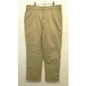 画像: 60'S LL Bean "DICKIES製" 筆記体タグ 裏地シャモアクロス ワークパンツ ベージュ TALONアルミジップ USA製 (VINTAGE)