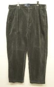 画像1: 90'S RALPH LAUREN "ANDREW PANT" ツープリーツ 太畝 コーデュロイパンツ チャコール (VINTAGE)
