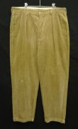 画像1: 90'S RALPH LAUREN "ANDREW PANT" ツープリーツ 太畝 コーデュロイパンツ タン (VINTAGE)