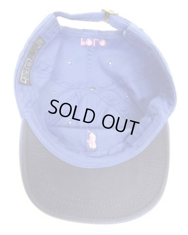 画像5: 90'S RALPH LAUREN ロゴ刺繍 ベースボールキャップ ブルー USA製 (VINTAGE)