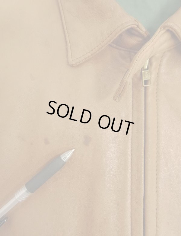 画像6: 90'S RALPH LAUREN 胸ロゴ無し チンスト付き 裏地付き レザー ドリズラージャケット ブラウン (VINTAGE)