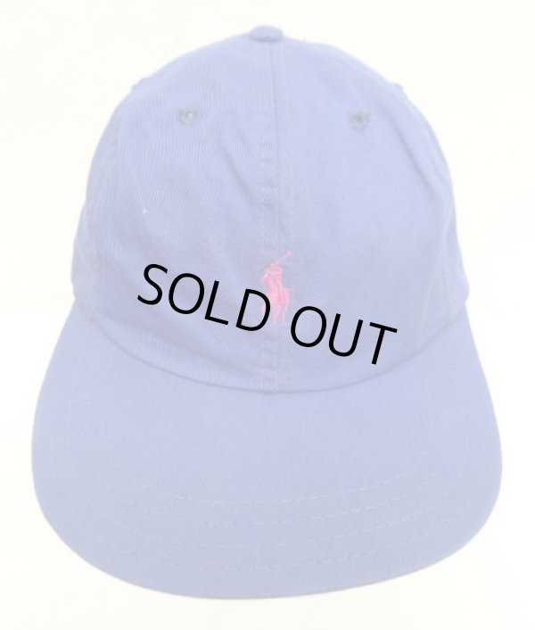 画像2: 90'S RALPH LAUREN ロゴ刺繍 ベースボールキャップ ブルー USA製 (VINTAGE)