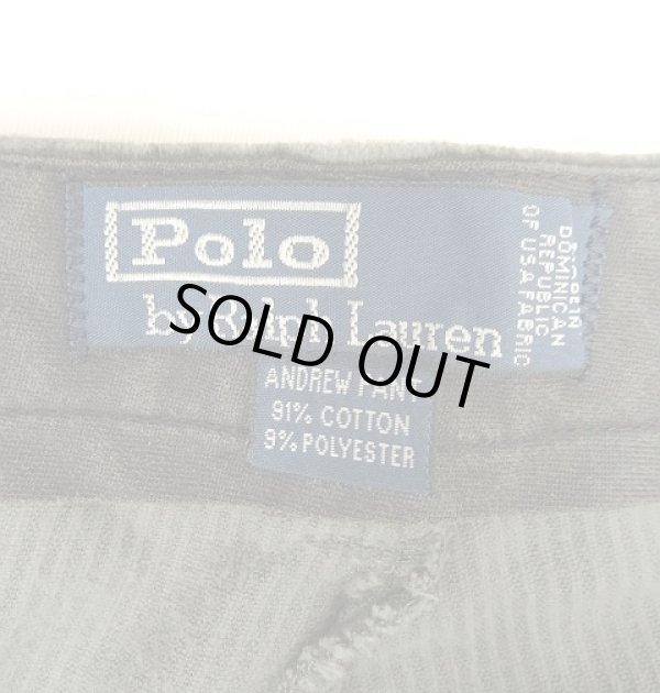 画像2: 90'S RALPH LAUREN "ANDREW PANT" ツープリーツ 太畝 コーデュロイパンツ チャコール (VINTAGE)