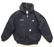 画像1: CARHARTT "ACTIVE JACKET" 裏地キルティング ダックジャケット ネイビー (MINT CONDITION)