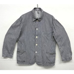 画像: 50'S ユーロワーク Vポケット ワークジャケット カバーオール ストライプ (VINTAGE)