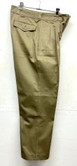 画像3: 60'S フランス軍 M52 プリーツ入り チノパンツ ベージュ 80C (DEADSTOCK)