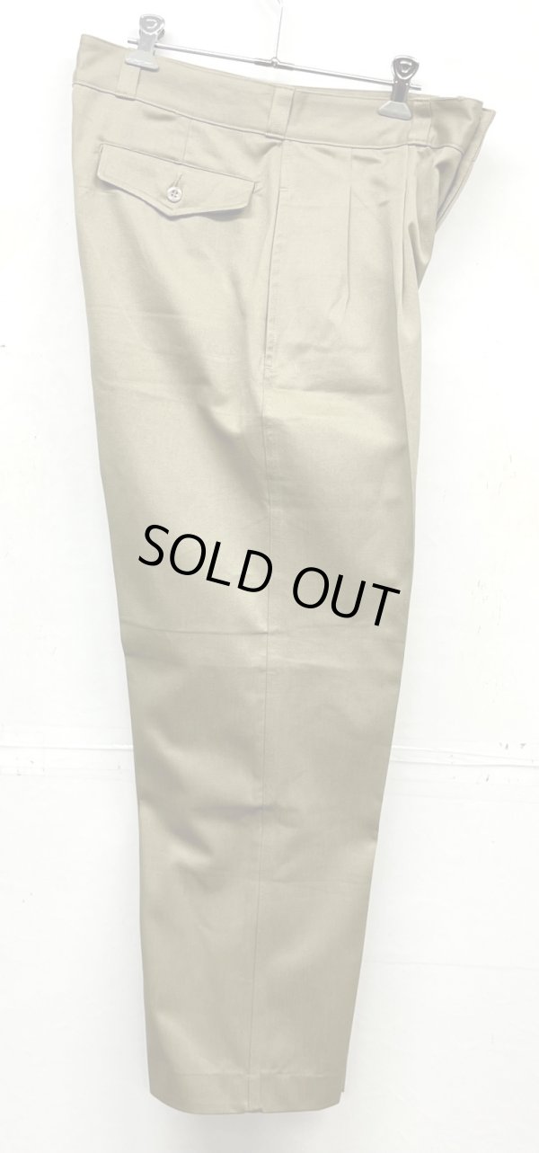 画像3: 60'S フランス軍 M52 プリーツ入り チノパンツ ベージュ 80C (DEADSTOCK)