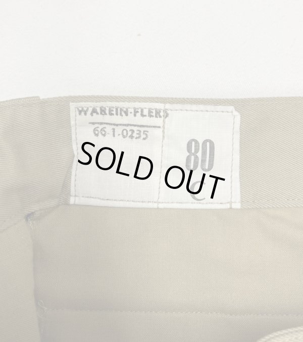 画像2: 60'S フランス軍 M52 プリーツ入り チノパンツ ベージュ 80C (DEADSTOCK)