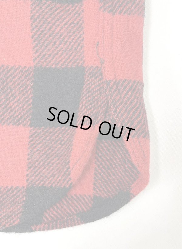 画像3: 50'S PILGRIM マチ付き ウールシャツ バッファローチェック (VINTAGE)