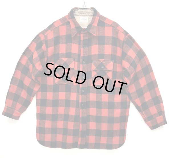 画像1: 50'S PILGRIM マチ付き ウールシャツ バッファローチェック (VINTAGE)