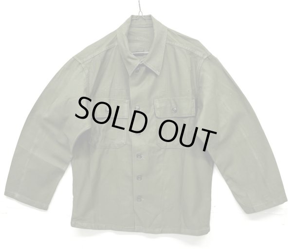 画像1: 50'S アメリカ軍 US ARMY "1st MODEL" OG107 コットンサテン ユーティリティシャツ (VINTAGE)