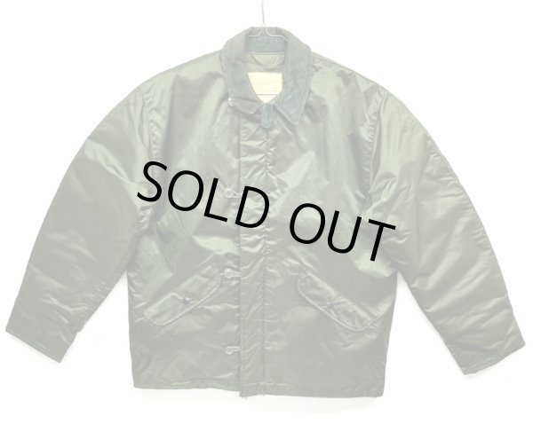 画像1: 70'S アメリカ軍 US NAVY バックステンシル チンスト付き 裏地キルティング デッキジャケット SCOVILLジップ (DEADSTOCK)