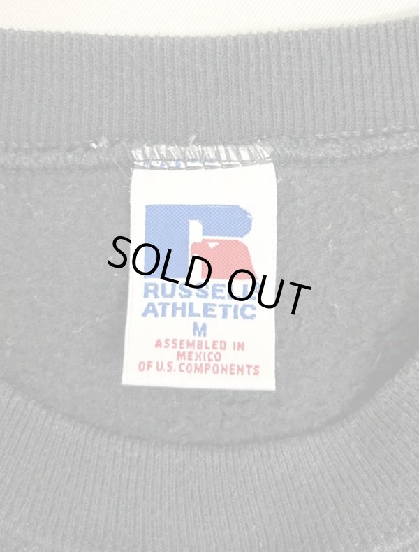 画像2: 90'S RUSSELL ATHLETIC 前Vガゼット付き クルーネック スウェットシャツ ブラック (VINTAGE)