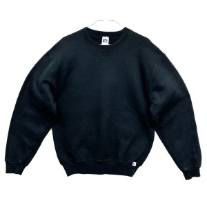 画像: 90'S RUSSELL ATHLETIC 前Vガゼット付き クルーネック スウェットシャツ ブラック (VINTAGE)