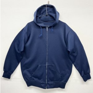 画像: 80'S UNKNOWN 裏地サーマル フルジップ ダブルフェイス スウェットパーカー ネイビー PRIDEアルミジップ (VINTAGE)