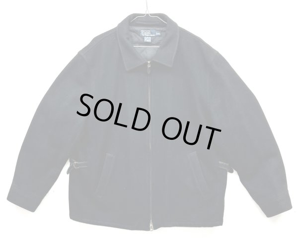 画像1: 90'S RALPH LAUREN 裏地キルティング ウール スポーツジャケット ブラック (VINTAGE)