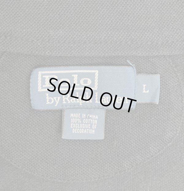 画像2: 90'S RALPH LAUREN コットン カーディガン ブラック (VINTAGE) 