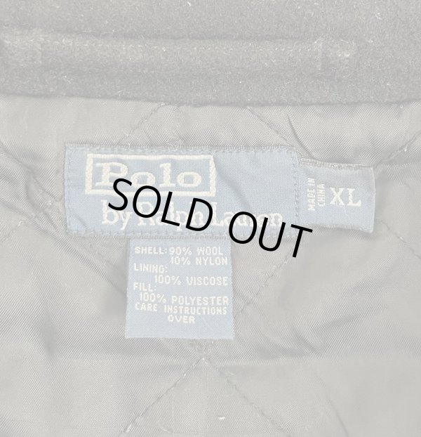 画像2: 90'S RALPH LAUREN 裏地キルティング ウール スポーツジャケット ブラック (VINTAGE)