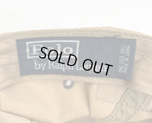 画像7: 90'S RALPH LAUREN レザー/キャンバス ロングビルキャップ ブラック/ベージュ (VINTAGE)