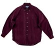 画像1: 90'S RALPH LAUREN "BLAKE" コーデュロイ 長袖 BDシャツ ボルドー (VINTAGE)