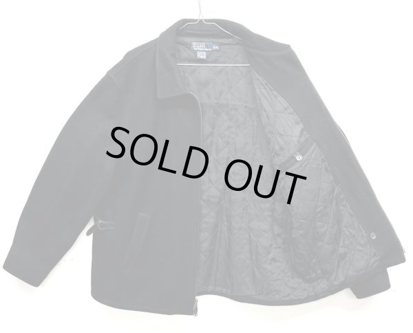 画像3: 90'S RALPH LAUREN 裏地キルティング ウール スポーツジャケット ブラック (VINTAGE)