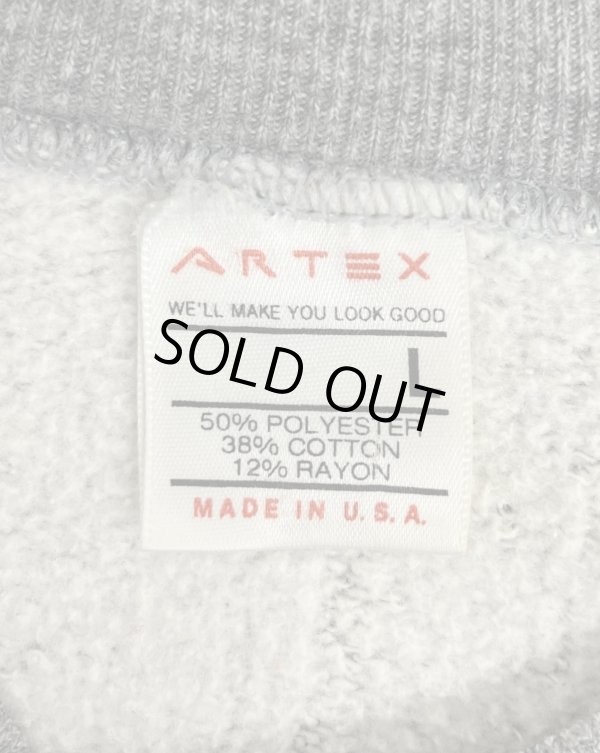 画像2: 80'S ARTEX ラグランスリーブ クルーネック スウェットシャツ ヘザーグレー USA製 (VINTAGE)
