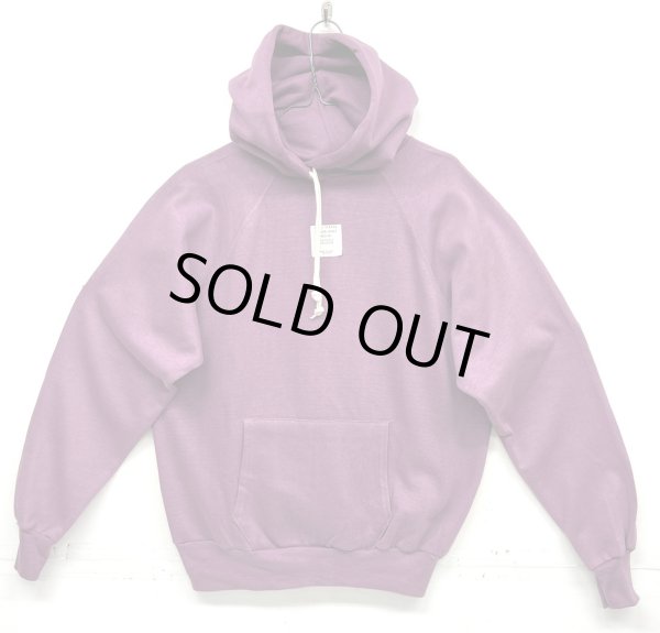 画像1: 80'S UNKNOWN ラグランスリーブ スウェット パーカー パープル USA製 (DEADSTOCK)