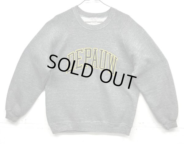 画像1: 80'S ARTEX ラグランスリーブ クルーネック スウェットシャツ ヘザーグレー USA製 (VINTAGE)