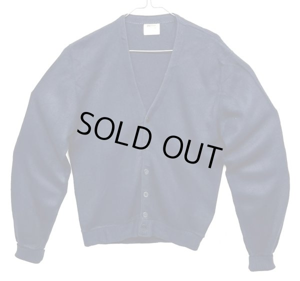 画像1: 70'S MONTGOMERY WARD アクリル カーディガン ネイビー (VINTAGE) 