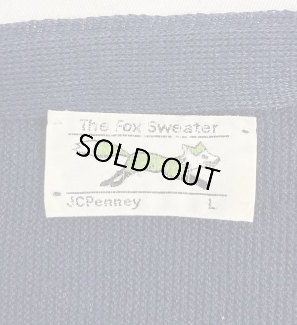 画像2: 70'S JC PENNEY "THE FOX SWEATER" アクリル カーディガン ネイビー (VINTAGE) 