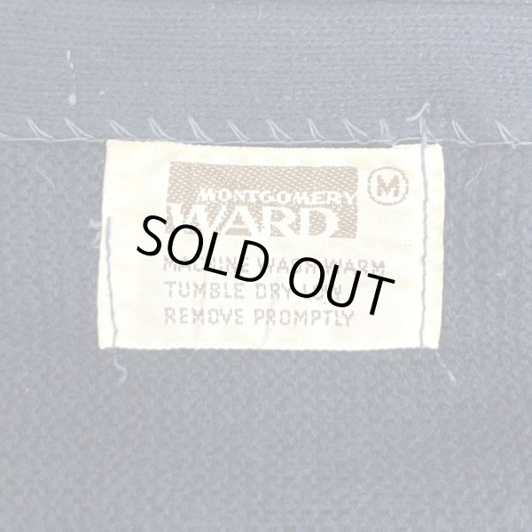 画像2: 70'S MONTGOMERY WARD アクリル カーディガン ネイビー (VINTAGE) 