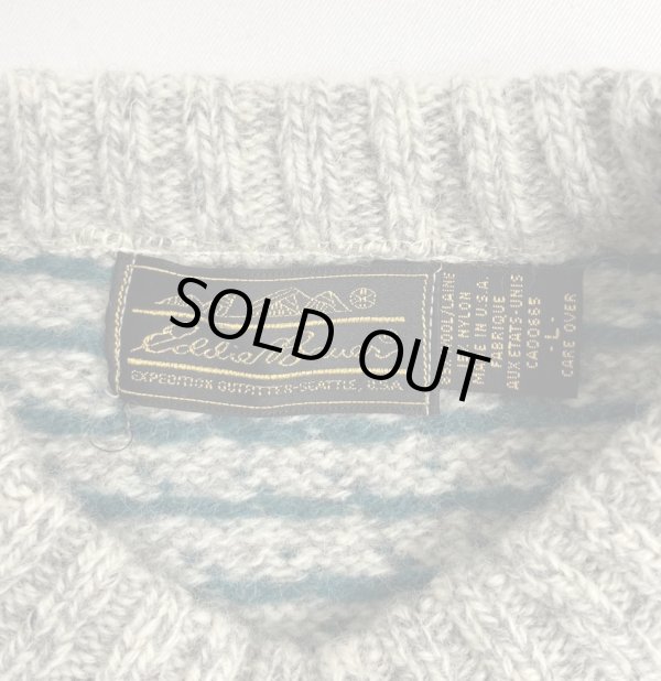 画像2: 90'S EDDIE BAUER 黒タグ ウール クルーネックセーター バーズアイ USA製 (VINTAGE) 