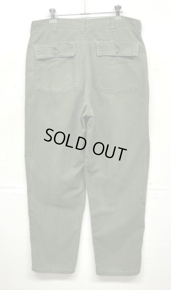 画像3: 70'S アメリカ軍 US ARMY "OG107" コットンサテン ベイカーパンツ ミリタリーグリーン (VINTAGE)