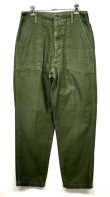 画像1: 70'S アメリカ軍 US ARMY "OG107" コットンサテン ベイカーパンツ ミリタリーグリーン (VINTAGE)