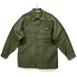 画像: 60'S アメリカ軍 US ARMY OG107 コットンサテン ユーティリティシャツ 16 1/2 x 34 (VINTAGE)