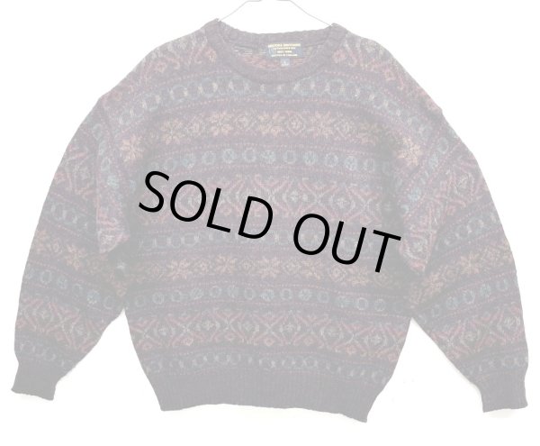 画像1: 80'S BROOKS BROTHERS ウール100% フェアアイルセーター イングランド製 (VINTAGE)