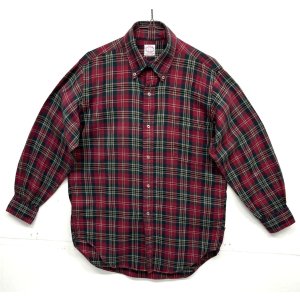画像: 70'S BROOKS BROTHERS "BROOKSFLANNEL" 6ボタン フランネル BDシャツ チェック柄 USA製 (VINTAGE)