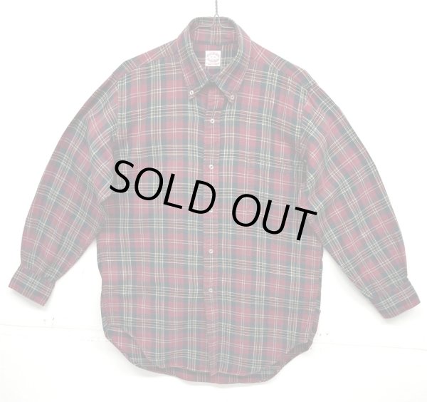 画像1: 70'S BROOKS BROTHERS "BROOKSFLANNEL" 6ボタン フランネル BDシャツ チェック柄 USA製 (VINTAGE)