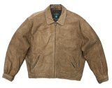 画像: 90'S J.CREW 旧タグ 裏地キルティング レザー ドリズラージャケット ブラウン (VINTAGE)