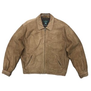 画像: 90'S J.CREW 旧タグ 裏地キルティング レザー ドリズラージャケット ブラウン (VINTAGE)