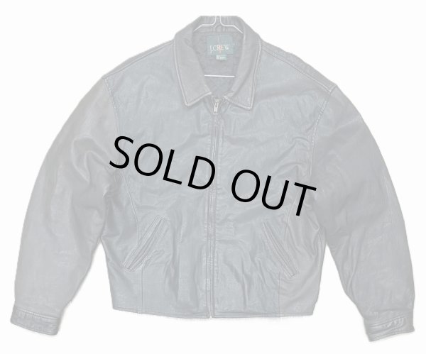 画像1: 90'S J.CREW 旧タグ 裏地キルティング レザー ドリズラージャケット ダークブラウン/ツートン (VINTAGE)