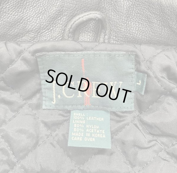 画像2: 90'S J.CREW 旧タグ 裏地キルティング レザー ドリズラージャケット ダークブラウン/ツートン (VINTAGE)