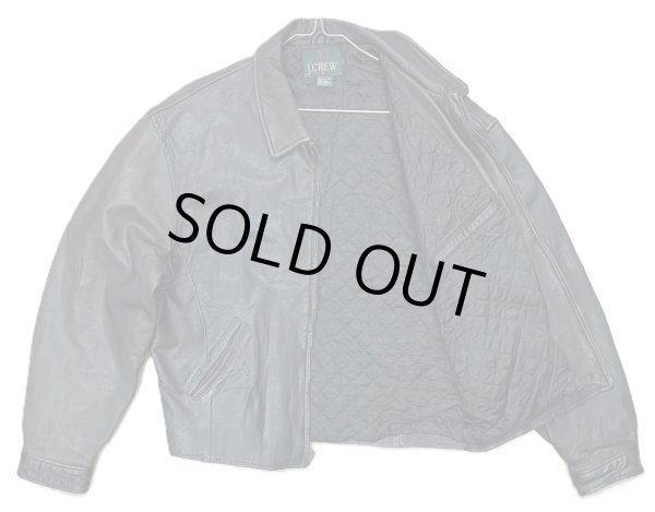 画像3: 90'S J.CREW 旧タグ 裏地キルティング レザー ドリズラージャケット ダークブラウン/ツートン (VINTAGE)